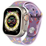 Rainbow Raindrops Silicone Watch Band For Apple Watch Ultra 2 49mm(Light Purple)