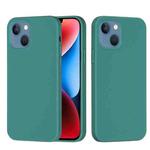 For iPhone 15 Plus Solid Color Silicone Phone Case(Pine Needle Green)