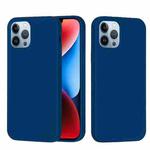 For iPhone 15 Pro Solid Color Silicone Phone Case(Cobalt Blue)