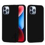 For iPhone 15 Pro Max Solid Color Silicone Phone Case(Black)