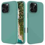 For iPhone 16 Pro Max Solid Color Silicone Phone Case(Pine Needle Green)