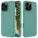 For iPhone 16 Pro Solid Color Silicone Phone Case(Pine Needle Green)