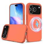 For iPhone 17 Pro Shockproof Silicone Magsafe Phone Case(Gold Orange)