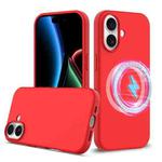 For iPhone 17 Shockproof Silicone Magsafe Phone Case(Red)