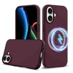 For iPhone 17 Shockproof Silicone Magsafe Phone Case(Plum Color)