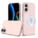 For iPhone 17 Shockproof Silicone Magsafe Phone Case(Sand Pink)