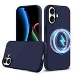 For iPhone 17 Shockproof Silicone Magsafe Phone Case(Navy Blue)