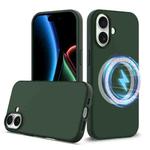 For iPhone 17 Shockproof Silicone Magsafe Phone Case(Dark Green)