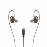 WK YC08 USB-C/Type-C Transparent Music Call Wired Earphone, Length: 1.2m(Black)