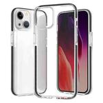 For iPhone 15 Two-color Shockproof High Transparency TPU Phone Case(Black)