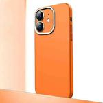 For iPhone 11 Frosted Metal Material Phone Case with Lens Protection(Orange)