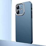 For iPhone 12 Frosted Metal Material Phone Case with Lens Protection(Dark Blue)