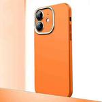 For iPhone 12 Frosted Metal Material Phone Case with Lens Protection(Orange)
