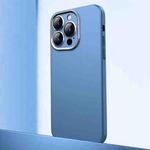 For iPhone 12 Pro Max Frosted Metal Material Phone Case with Lens Protection(Blue)