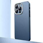 For iPhone 12 Pro Max Frosted Metal Material Phone Case with Lens Protection(Dark Blue)