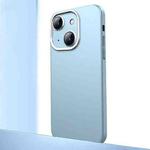 For iPhone 13 Frosted Metal Material Phone Case with Lens Protection(Light Blue)