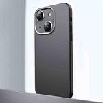For iPhone 14 Frosted Metal Material Phone Case with Lens Protection(Black)