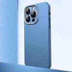 For iPhone 14 Pro Frosted Metal Material Phone Case with Lens Protection(Blue)