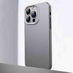 For iPhone 14 Pro Frosted Metal Material Phone Case with Lens Protection(Grey)