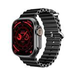 WS-E9 Ultra 2.2 inch IP67 Waterproof Metal Buckle Ocean Silicone Band Smart Watch, Support Heart Rate / NFC(Black)