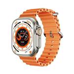 WS-E9 Ultra 2.2 inch IP67 Waterproof Metal Buckle Ocean Silicone Band Smart Watch, Support Heart Rate / NFC(Orange)