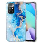 For Xiaomi Redmi 10 IMD Shell Pattern TPU Phone Case(Blue Gold Marble)