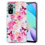 For Xiaomi Redmi Note 10 IMD Shell Pattern TPU Phone Case(Butterfly Flower)