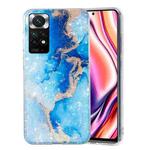 For Xiaomi Redmi Note 11 4G/Note 11 Global IMD Shell Pattern TPU Phone Case(Blue Gold Marble)