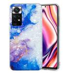 For Xiaomi Redmi Note 11 4G/Note 11 Global IMD Shell Pattern TPU Phone Case(Sky Blue Purple Marble)