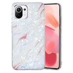 For Xiaomi Mi 11 Lite IMD Shell Pattern TPU Phone Case(White Marble)