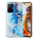 For Xiaomi 11T / 11T Pro IMD Shell Pattern TPU Phone Case(Blue Gold Marble)