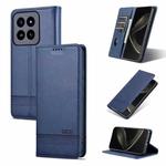 For Xiaomi 14 Pro AZNS Magnetic Calf Texture Flip Leather Phone Case(Dark Blue)