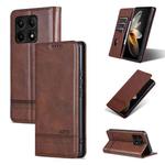 For Xiaomi Redmi K70/K70 Pro AZNS Magnetic Calf Texture Flip Leather Phone Case(Dark Brown)