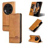 For Xiaomi 14 Ultra AZNS Magnetic Calf Texture Flip Leather Phone Case(Light Brown)