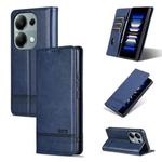 For Xiaomi Redmi Note 13 Pro 4G AZNS Magnetic Calf Texture Flip Leather Phone Case(Dark Blue)