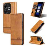 For Xiaomi Redmi Turbo 3 AZNS Magnetic Calf Texture Flip Leather Phone Case(Light Brown)