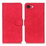 For iPhone SE 2024 KHAZNEH Retro Texture Leather Phone Case(Red)