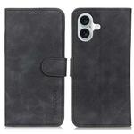 For iPhone 17 KHAZNEH Retro Texture Leather Phone Case(Black)