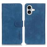 For iPhone 17 KHAZNEH Retro Texture Leather Phone Case(Blue)