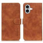For iPhone 17 KHAZNEH Retro Texture Leather Phone Case(Brown)