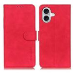 For iPhone 17 KHAZNEH Retro Texture Leather Phone Case(Red)