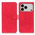 For iPhone 17 Pro Max KHAZNEH Retro Texture Leather Phone Case(Red)