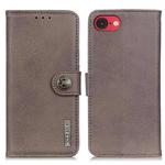 For iPhone SE 2024 KHAZNEH Cowhide Texture Horizontal Flip Leather Phone Case(Khaki)