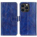 For iPhone 16 Pro Retro Crazy Horse Texture Horizontal Flip Leather Phone Case(Blue)