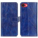 For iPhone SE 2024 Retro Crazy Horse Texture Horizontal Flip Leather Phone Case(Blue)