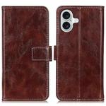 For iPhone 17 Retro Crazy Horse Texture Horizontal Flip Leather Phone Case(Brown)