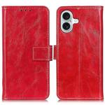 For iPhone 17 Retro Crazy Horse Texture Horizontal Flip Leather Phone Case(Red)