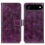 For iPhone 17 Air Retro Crazy Horse Texture Horizontal Flip Leather Phone Case(Purple)