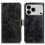 For iPhone 17 Pro Retro Crazy Horse Texture Horizontal Flip Leather Phone Case(Black)