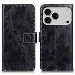 For iPhone 17 Pro Max Retro Crazy Horse Texture Horizontal Flip Leather Phone Case(Black)